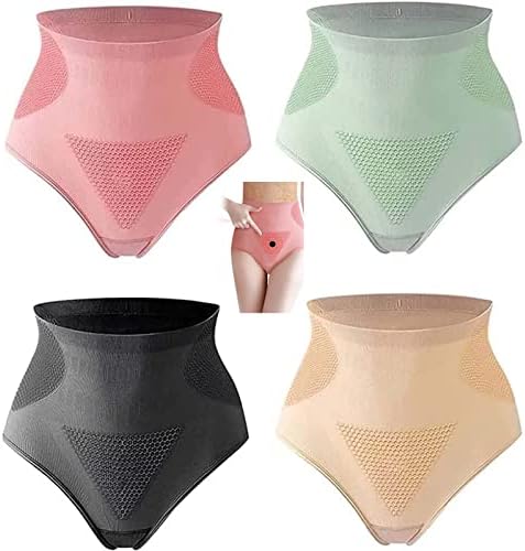 Women Tummy Control Panties Graphene Honeycomb Vaginal Tightening Body Shaping Briefs Shapewear High Waisted Underwear Black