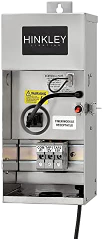 Hinkley Landscape Pro-Series Transformer, 12v and 15v taps, Wet-Rated, Photocell, Stainless Steel