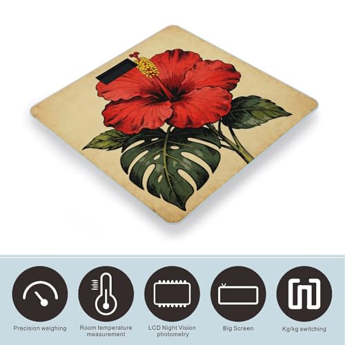 Báscula Digital para Baño Tropical Flower de Vidrio miniatura 3