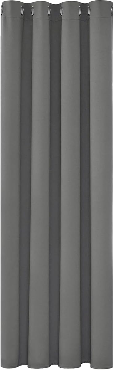 Deconovo Blackout Curtain 52 x 84 Inch Drop Door Curtain Thermal Insulated Energy Saving Eyelet Panels for Bedroom Light Grey 1 PANEL — view 6