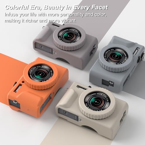 Funda de silicona para Powershot G7X Mark II con protector y correa miniatura 7