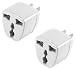 Cellet USA, Canada, Mexico, Japan Travel Plug Power Adapter – Round Pin (EU/UK/Korea/China/AU) to Flat (USA) Pin, 2 Pack, White