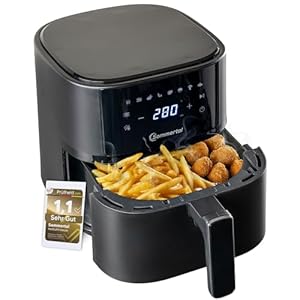 HF400 – Kompakter Airfryer Heißluftfritteuse 4L, XXL Power mit 1500W, Digital & Spülmaschinenfest, 8 Programme, BPA-frei, Air Fryer klein für 1–4 Personen