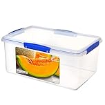 Sistema KLIP IT Food Storage Container | 9.6 L | Stackable & Airtight Fridge/Freezer Food Box with Lid | BPA-Free Plastic | Blue Clips | 1 Count