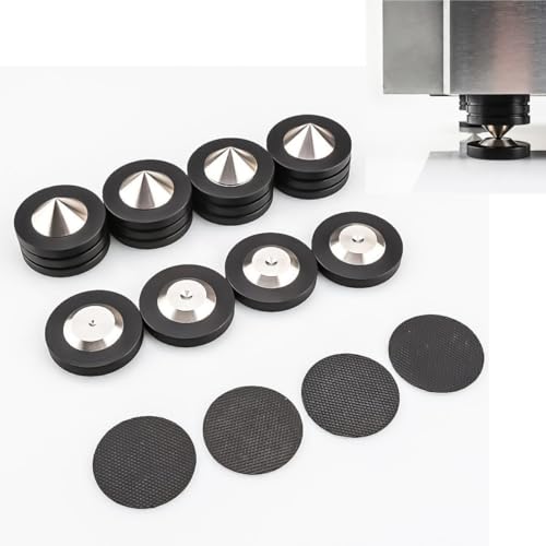 4 Pcs Speaker Feet Isolation Pads POM Spike Stand Subwoofer Feet with Stainless Steel Speaker Pads for Vibration Damping,HiFi Speakers,Audio Amplifiers,DAC and CD Player (49X35mm, Speaker Feet Pads)