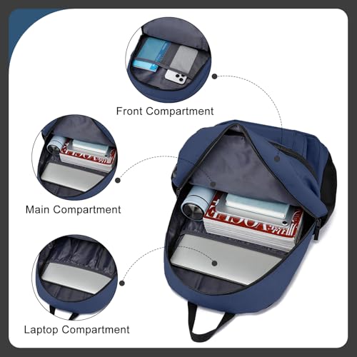 Image of ZUBOND Backpack for School, Lightweight Boys Girls Backpack Fits 15.6 Inch Notebook, Water Bottle Pocket - Ideal for Teens, College Students, Adults