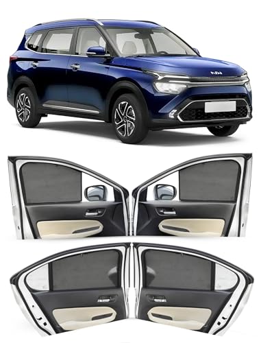 Image of Autofact Car Sunshades for Kia Carens, UV Protection, Useful Car Accessories, Custom fit Sun Shades for Side Windows, Set of 6