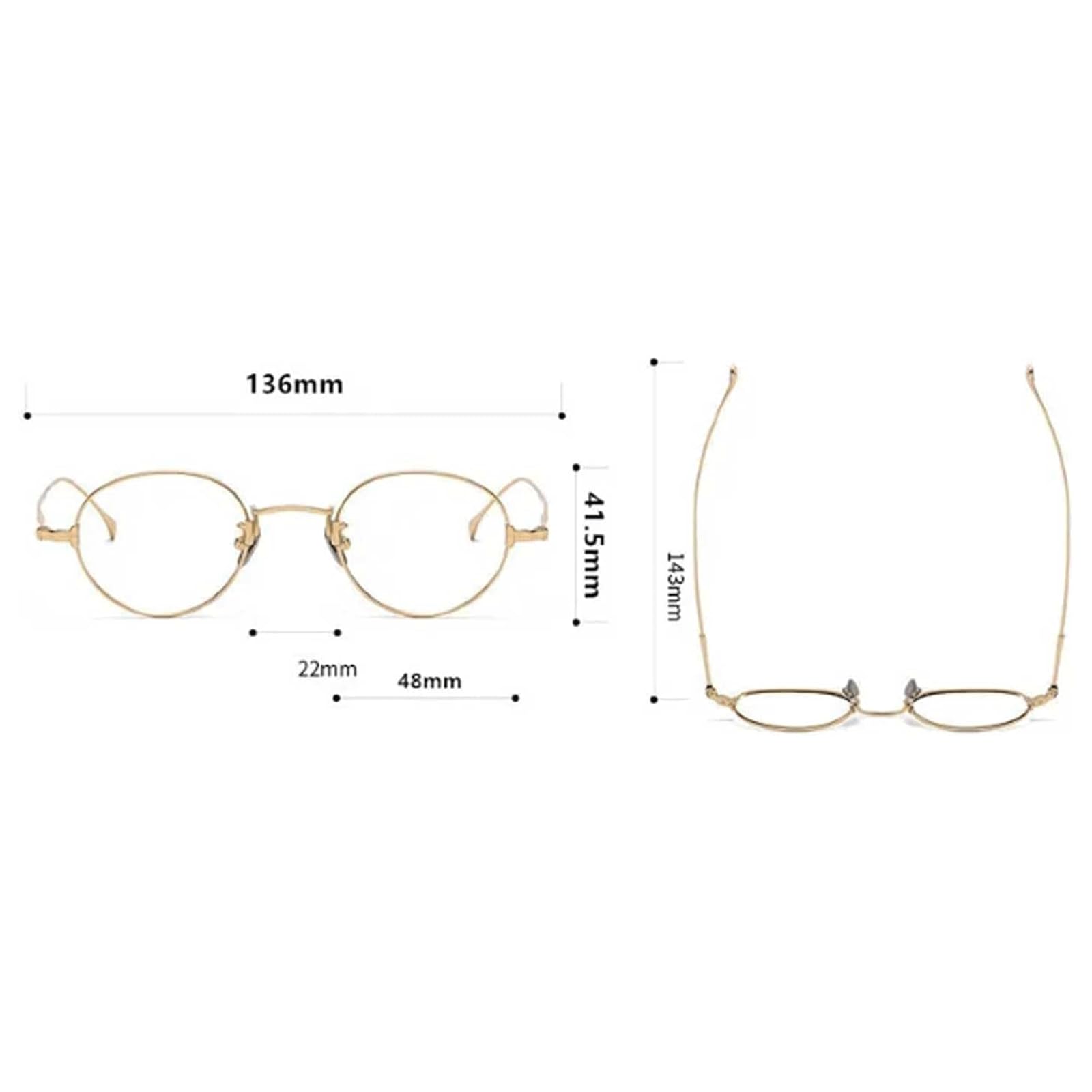 Montature Montature per Occhiali Leggere Montature per Occhiali in Titanio Lenti per Occhiali Rotonde Trasparenti Montature per Occhiali Occhiali alla Moda Unisex Comodo da Indossare