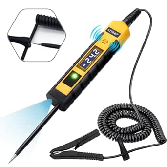 4-75V DC Automotive Test Light, LCD Digital Light Tester with Voltmeter, Heavy Duty Circuit Tester with Polarity Indicate and Illuminating Lights, Fuse Voltage Tester Auto Electrical Tool