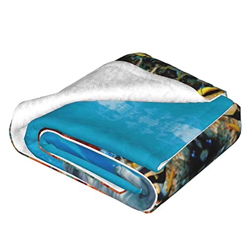 Couverture canapé dauphin bleu double couche lit sofa - 4