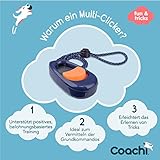 Coachi Multi-Clicker, Hundezubehör, Lautstärkeregler mit 3 Stufen, leicht zu benutzen, verstellbare Handschlaufe, Hundeclicker, zum Hundetraining, auch für geräuschempfindliche Hunde und Welpen.