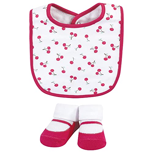 Image of Hudson Baby Unisex Baby Cotton Bib and Sock Set, Ice Cream, One Size