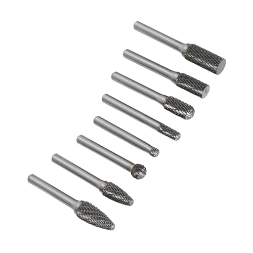 Fresas rotativas doble corte HRC70 set 8 piezas carburo miniatura 4