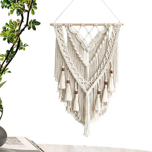 Macramé artisanal tapisserie tissée bohème grand format pour décoration murale
