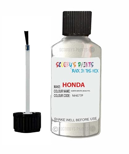 Scoobys Paints Back In The Mix Aspen White Touch Up Paint For Honda Crv Nh677p 2010-2015 30Ml Bottle Brush Scratch Stone Chip Repair Pen