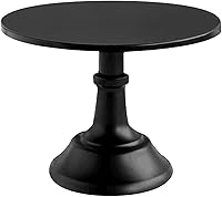 Vista 1 de Soporte redondo negro para tartas, soporte minimalista moderno, metal, sólido, boda, graduación, aniversario, cumpleaños