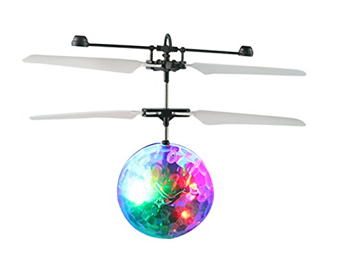 Whirly Ball RC Toy, RC Flying Ball, Small RC Infrared Induction Hand Suspension Drone Helicopter Flying Balls with Flashing LED Lighting for Kids, Flying Toy for Boys and Girls (Single Pack)