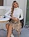 Zeagoo Women Mini Skirt Ladies' Elastic High Waist Flared A-Line Skirt Design Cute Casual Fashion for Party Concert and Dance Skirts Leopard Print