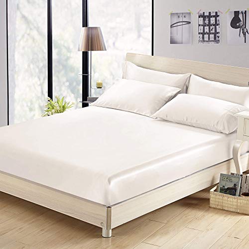LILYSILK 100 Pure Mulberry Silk Fitted Sheet Deep with Elastic for King...