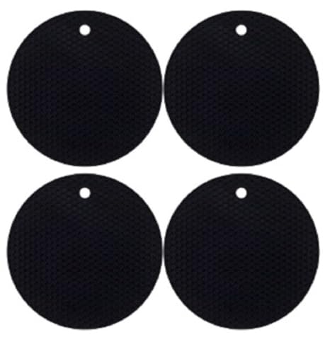 Kit 4 Unidades Descanso De Panela De Silicone Redondo Colors Para Panelas Quentes Resistente Flexíve