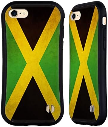 Head Case Designs Jamaica Jamaican Vintage Flags Hybrid Case Compatible with Apple iPhone 7 / iPhone 8 / iPhone SE 2020