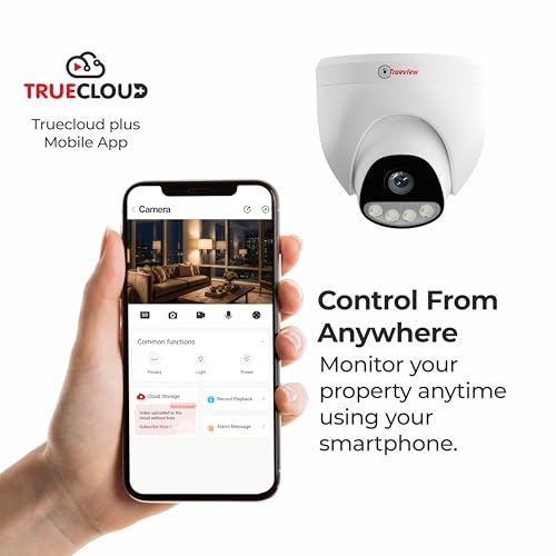 Image of Trueview Smart Security Camera Wi-Fi 3MP CCTV Dome Camera for Home | Shop | Office | Farm | Construction Site | Wireless Camera (T18294S-Trueview 3MP WiFi Dome STQC)