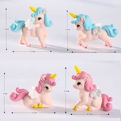 8 Pcs Flying Horse Unicorn Animal Model Figures Toy Cake Toppers, Miniature Unicorn Figurines Fairy Garden Moss Landscape Diy Terrarium Crafts Ornament, Cake Decoration Christmas Birthday Gift #TOP5