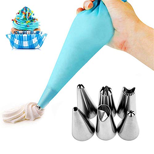 Spritztüllen-Set aus Silikon, 8 Stück, Küchenzubehör, Zuckerguss, Sahne, Gebäck, Spritzbeutel, Edelstahl, Spritztüllen-Set zum Selbermachen von Kuchen Cover