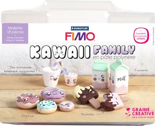 Mallette figurine Fimo - Kawaii family - 18 pcs