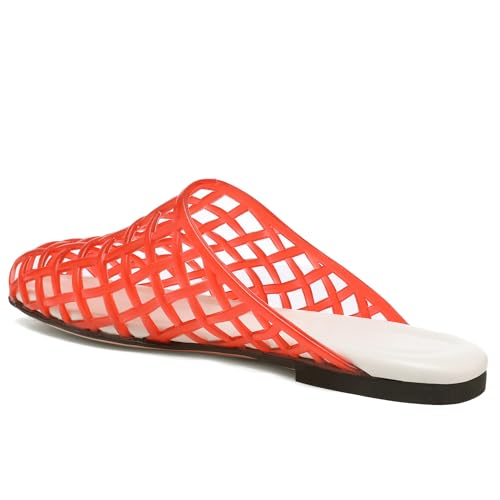 Clear Jelly Shoes for Women Slip on Jelly Mesh Slides Comfortable Closed Toe Flats Sandals Summer Beach Slippers.