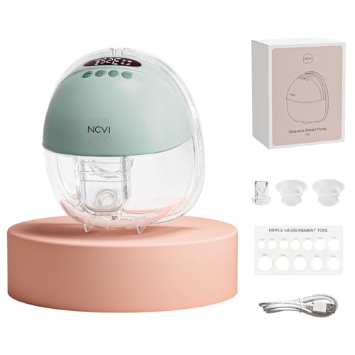 NCVI - Sacaleche eléctrico manos libres portátil, 1 botellas, 1400 mAh, 4 modos de 9 niveles, brida 19/21/24 mm, bajo ruido, sin BPA, antireflujo