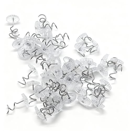 S-SJEDA 50 Pcs Bed Skirt Pins and Upholstery Pins Clear Head for Slipcovers Mattress Furniture Covers - 0.5 Inch Invisible Hold Say Goodbye to Shifting Fabrics