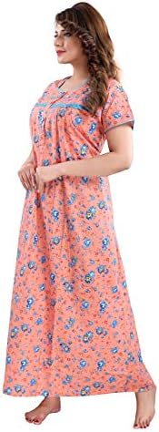 Fabme Women's Pure Cotton Feeding Nighty/Maternity Maxi Dress for Post & Pre Pregnancy Wear