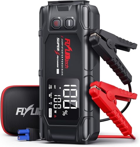 FLYLINKTECH 8000A Starthilfe Powerbank für Pkw, 26800mAh Auto Starthilfe Powerbank mit PD65W In/Out Schnellladung, Jump Starter Auto für Alle Benzinmotor/12,0L Dieselmotor, Autobatterie-Starthilfe