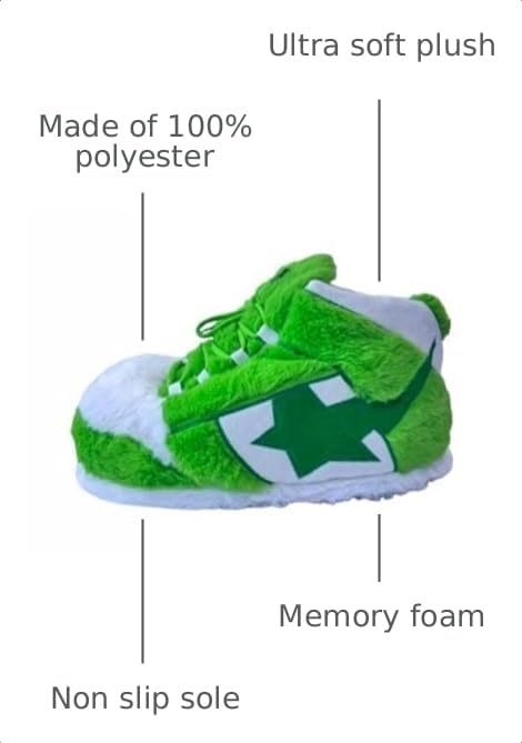 Image of CUTEGAL Sneaker Slippers Star Fluffy Shoes Memory Foam One Size Indoor Comfy and Trendy for Men Unisex Home Pantuflas