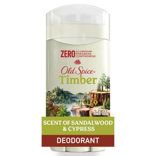 Old Spice Aluminum Free Deodorant for Men 24/7 Lasting Freshness & Long Lasting Scent 24/7 Sweat & Odor Protection Timber with Sandalwood Scent 3.0 oz