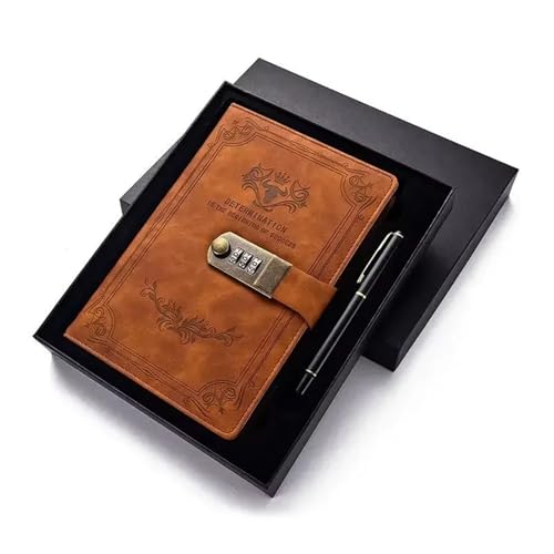 Carnet de notes rétro A5 sécurisé jaune, finis les regards indiscrets sur votre bloc-notes de 200 pages - 2