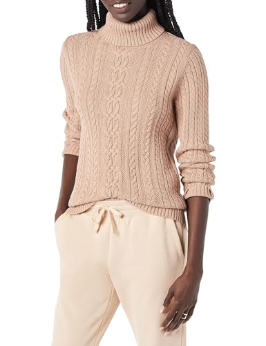 Image of Amazon Essentials Women's Long Sleeve Fisherman Cable Knit Turtleneck Sweater (Available in Plus Size)