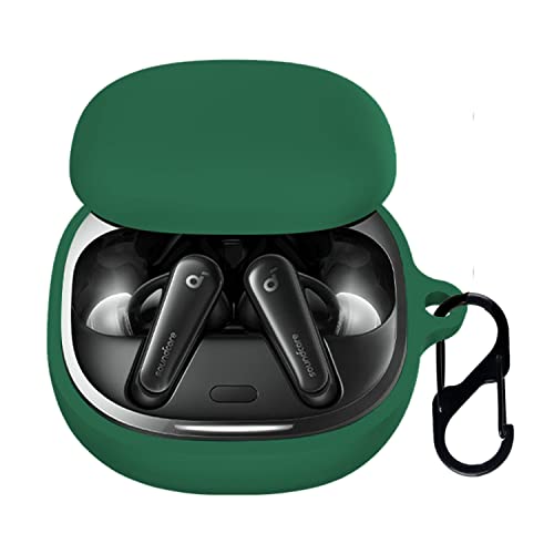 Anker Soundcore Liberty 4 用 ケース カバー ワイヤレス イヤーホン シリコン 保護ケース 落下防止 キズ防止 耐衝撃 装着充電可能 防水 防塵 カラビナ付き