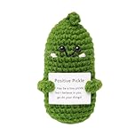 Emotional Support Pickle, I Love You Gifts for Friend, Weird Good Luck Cute Romantic Funny Gift for Women, Positive Pickle Graduation Gift for Couple Family, Pocket Hug Worry Doll,Silly Gifts,Worry