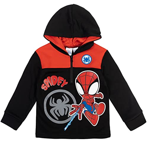 Marvel Spidey and His Amazing Friends Little Boys' Graphic Pullover Hoodie Spidey Black 7-8 - image 5