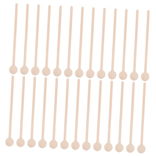 DECHOUS 100pcs Wooden Coffee Stir Sticks: Round Ends Beverage Stirrers for Coffee Tea Milk Cocktails Hot Drinks Home Bar Restaurant