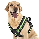 EPETKO No Pull Dog Harness, No Choke Front Clip Pet Harness Adjustable Soft Padded Dog Vest with Easy Control Handle and Reflective Strips Dog Harness for Medium Large Dogs