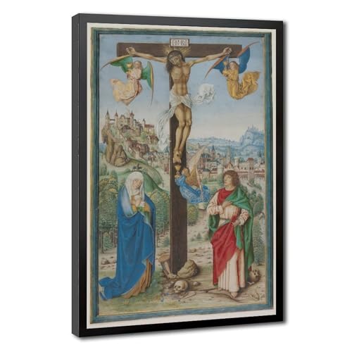 Crucifixion toile grand format pour habiller un mur vide cadre suspendre 50x76cm