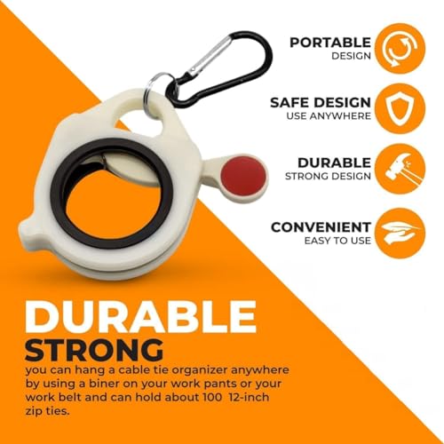 Elqubkan Kabelbinder-Organizer, 5-Teilig, Werkzeuggürtel-Krawattenhalter, Kabelbinderspanner, ABS, Schwarz, Belt Clip mit Automatik-Kabelbinder-Sicherungsmechanismus
