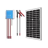 Newpowa 30 Watts 24V Waterproof Off Grid Solar Panel Kit, Battery Trickle Charger Maintainer for Boat Car RV Motorcycle Marine Automotive 24V System