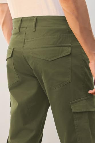 Image of NOBERO Men's Utility Cargo Pants | Cargo Pants for Men | Regular Fit | Multi-Pocket Utility Design | Durable Woven Fabric | Everyday Wear