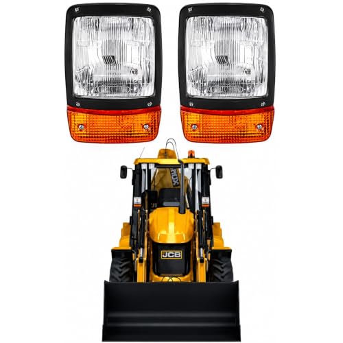 Headlight Backhoe Loaders Loadall Headlight JCB Head Lights parts Indicator fit in various models Suitable for JCB Universal 3C 3CX 3D 3DX 4C 4CN and 4CX lights 12v
