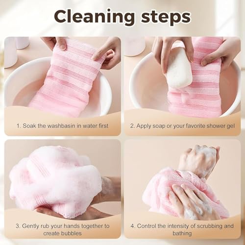 2Pcs Blissal Exfoliating Shower Towel, Premium Scrub Bathroom Towel Set, 2-in-1 Exfoliatings Towels-Body Scrubber with 2 Sides Advanced Exfoliating Microfiber Towel for All Skin Types — view 6