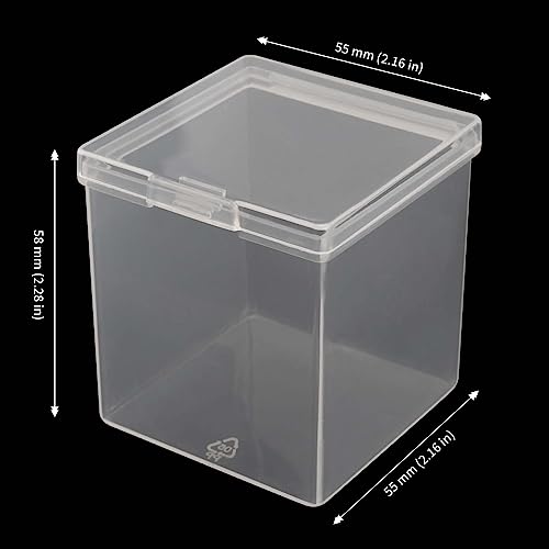 Image of JAPCHET 72 Pieces Plastic Bead Storage Containers, Clear Small Bead Organizers with Lid, Clear Square Display Boxes for Beads, Buttons and Candies, 2.2 x 2.2 x 2.3 In